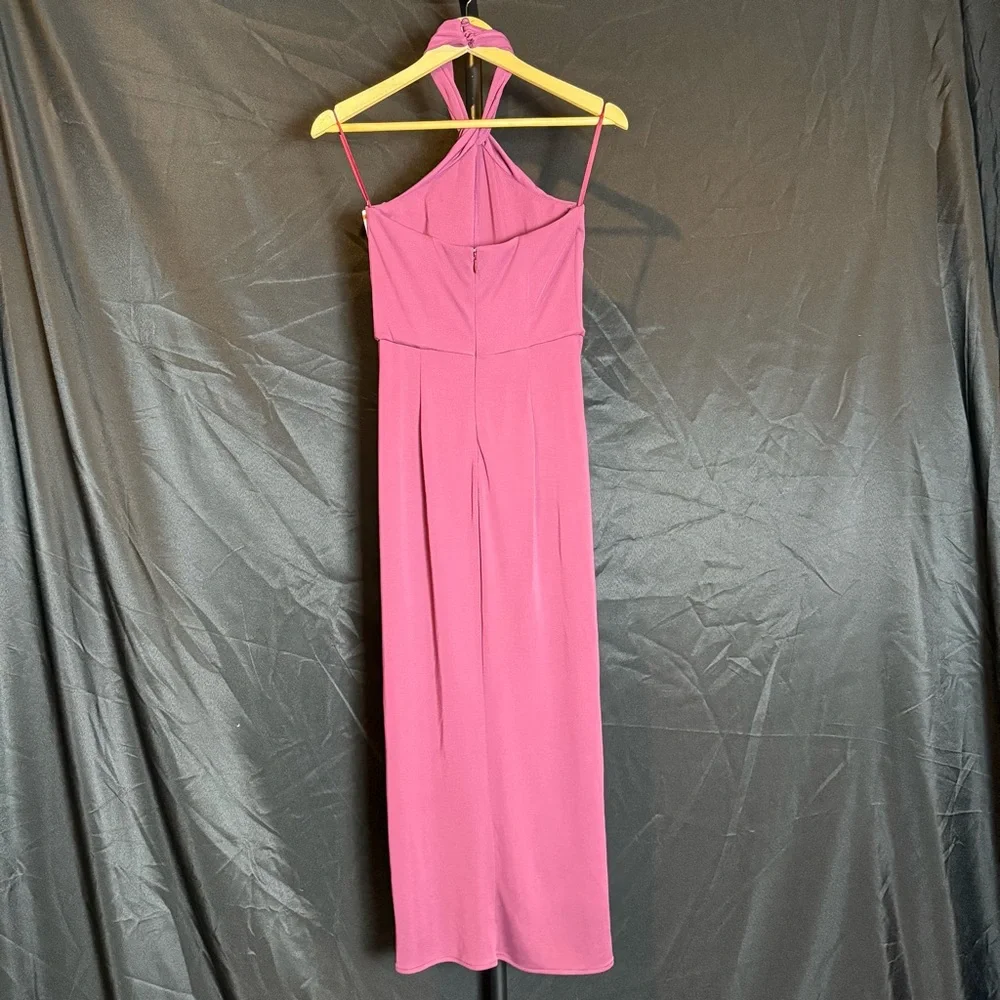 Cinc a Sept Kaily Rich Purple Jersey‎ Twisted Halter Midi, Women’s size 0 - Picture 3 of 6